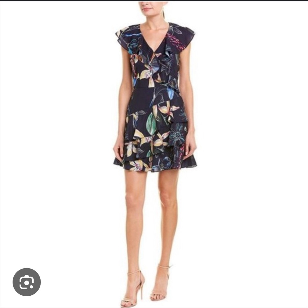 NWT Parker Cosmic Fleur Ruffle Dress. Size XS